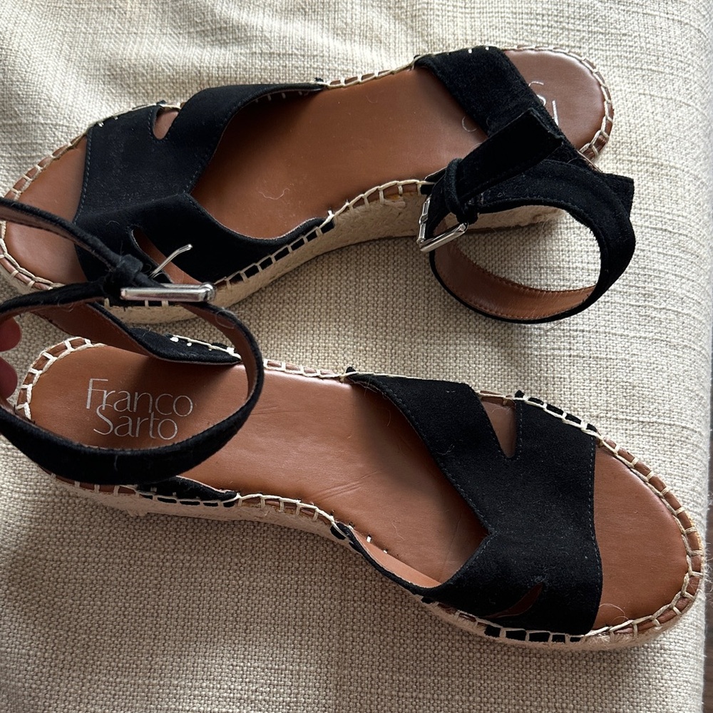 Black Espadrille Platform Sandals